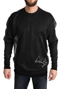 DOLCE & GABBANA Sweater Pullover Black Logo Crewneck Long Sleeve s. M RRP $1700 - Picture 1 of 9