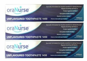 3 x OraNurse Unflavoured Toothpaste 50ml - Picture 1 of 5