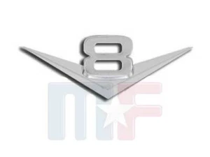 Verchromtes V8 Emblem Plymouth Buick Cadillac Oldsmobile Charger Challenger 300C - Bild 1 von 1