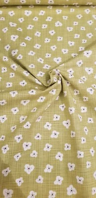 50 x 110 cm Moda "Bluebird Park" Kate & Birdie Paper Co. grün weiß Blüten Blumen - Bild 1 von 3