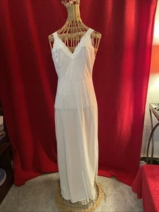 Camisón vintage KAYSER marfil largo completo sin mangas de nailon talla 34 - Imagen 1 de 5