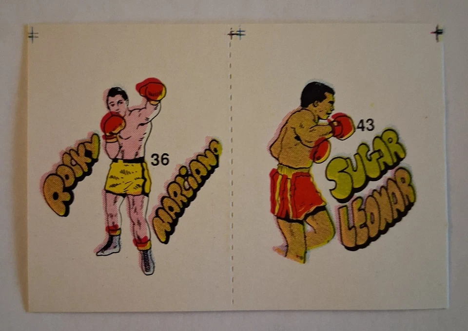ROCKY MARCIANO & SUGAR RAY LEONARD Very Rare 1985 Reyauca Venezuelan Boxing Card - Image 1 of 1