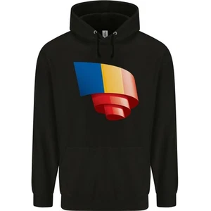 Curled Chad Flag Chadian Day Football Childrens Kids Hoodie - Picture 1 of 39