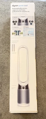 Dyson Pure Cool HEPA purificatore d'aria ventilatore a torre con telecomando TP4A bianco/argento NUOVO NUOVO CON SCATOLA - Immagine 1 di 4