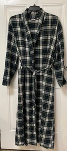Vintage L.L. Bean leichter Flanell karierter Morgenmantel mit Gürtel. Herren XL groß - Bild 1 von 6