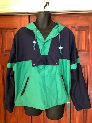 Chaqueta Pullover Vintage Abercrombie & Fitch Con Capucha 1/4 Cremallera Verde/Azul Grande Foto 1 de 4