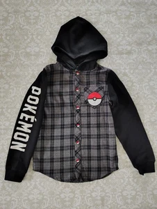 Pokemon L 10-12 Franela Sudadera con Capucha Camisa Pikachu Pokeball Frente a Presión - Imagen 1 de 5