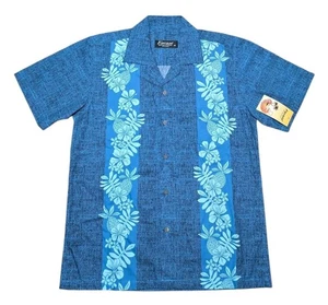 Camisa azul nueva con etiquetas Favant Hawaiana Aloha panel de piña abotonada talla M para hombre - Imagen 1 de 8