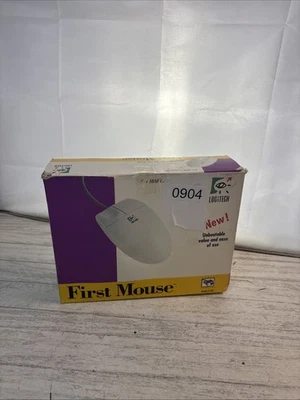 Vintage Logitech First Mouse PS/2 Wired Model IBM Compatibles New Open Box - Image 1 of 4