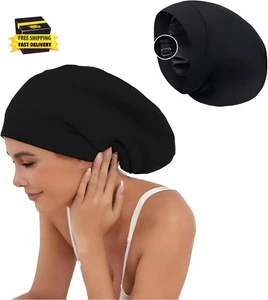 Gorro de pelo ajustable de satén de seda para dormir, envoltura de cabello de doble capa para dormir - Imagen 1 de 6