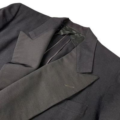 Chaqueta de Esmoquin De Colección Años 60 Lord & Taylor Para Hombre Franela Doble Pecho Negra • 40R Foto 1 de 4