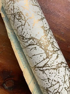 Vtg Contact Paper Gold Splatter Kwik Kover MCM Old Stock Self Adhesive 18 Sq Ft - Picture 1 of 10