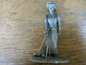 RARE,SIGNED1974 FRANKLIN MINT "THE GIBSON GIRL" FINE PEWTER 4 1/4" HIGH FIGURINE - Picture 1 of 10