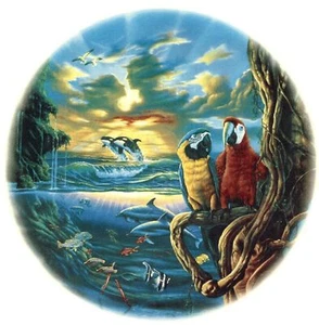 Calcomanías de cerámica para tobogán acuático sobreesmaltado loro delfín ballena océano paraíso - Imagen 1 de 7