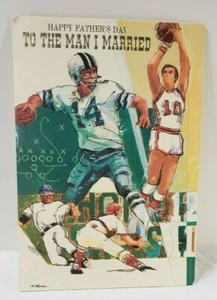 Vintage Hallmark Happy Fathers Day To The Man I Married CARD HUSBAND Sports - Picture 1 of 10