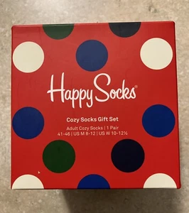 Happy Socks Holiday Gift Set/Box Burgundy BIG DOT Wool Blend Size M 8-12 NIB - Picture 1 of 4