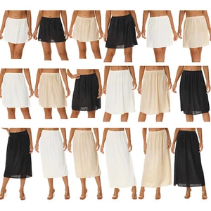 Damen Unterrock Halbrock Knielang Rock Elastischer Taille Petticoat Unterkleider - Bild 1 von 209
