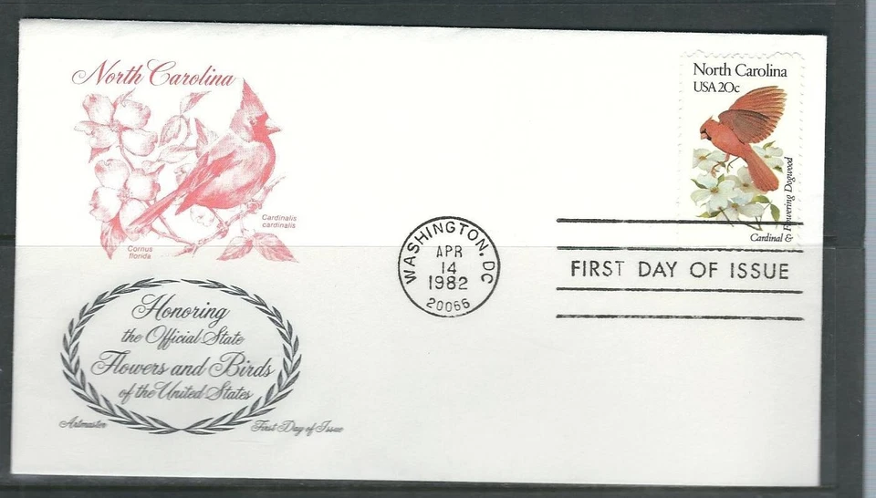 US SC # 1985 State Birds And Flowers ( North Carolina ) FDC . Artmaster ---- - Image 1 of 1
