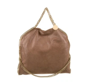 STELLA MCCARTNEY Canvas Falabella Shopper Tote Bag in brown suede Small - Picture 1 of 18