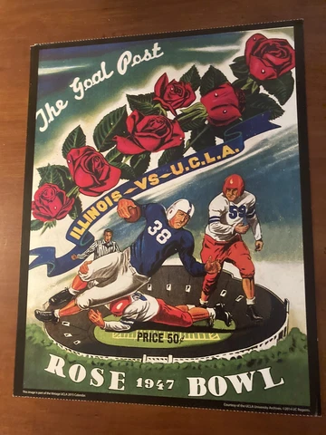 1947 Illinois Vs UCLA Rose Bowl Football  Game - Great For Framing Cover