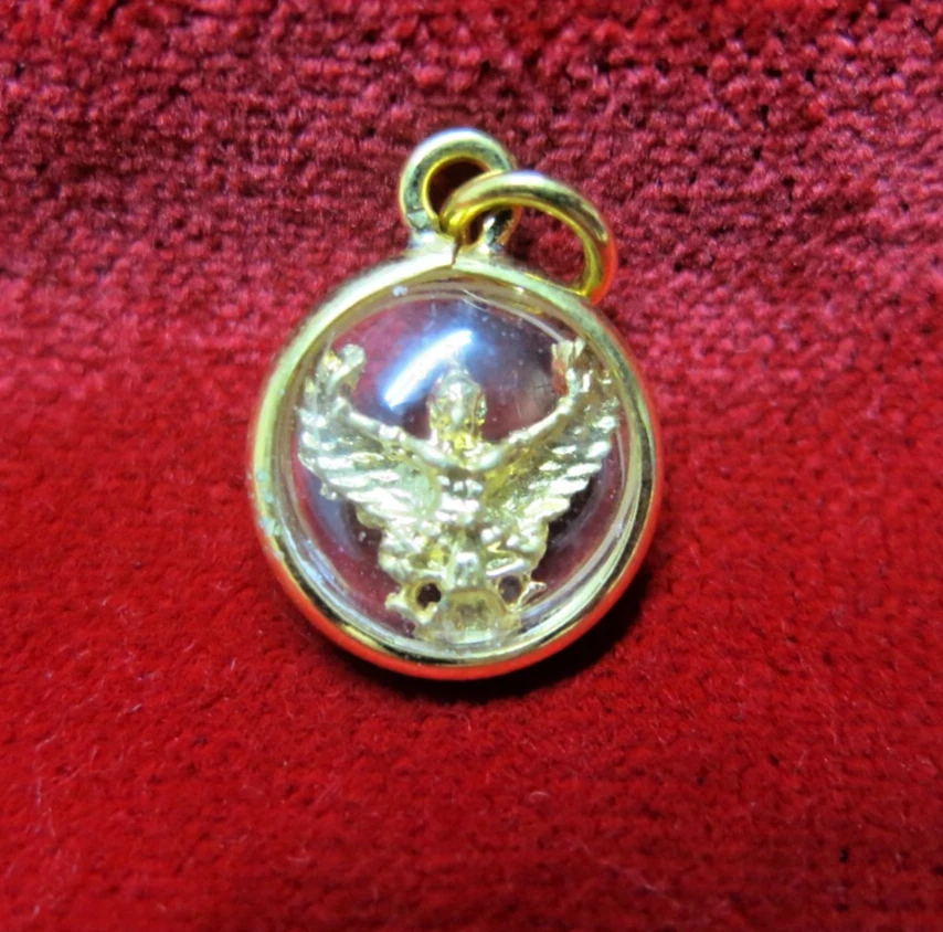 Tiny Gold Garuda Pendant Amulet – Miniature Charm Jewelry Figurine Gift - Изображение 1 из 4