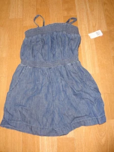 NWT GAP Kids Girls Chambray Denim Romper Shortalls One Piece XS 4 5 - Picture 1 of 3