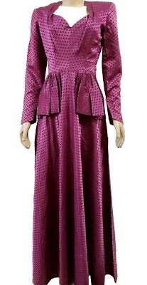 Ben J Gam 1930's VTG pink/purple peplum Women's Dress SIZE S? UNIQUE DESIGN  - Image 1 of 4