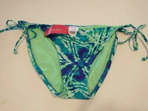 Women’s Blue Green Tie Dye String Bikini Bottoms Xhilaration Size XL - Picture 1 of 3