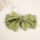 green Big Bow Hair Clip Satin Barrette Hairpin Large Ponytail Hair Accessories