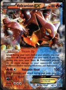 Pokémon Volcanion-EX Steam Siege 26/114 Holo Rare EX - Picture 1 of 2