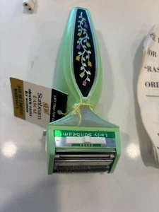 Vtg Flowers Rascal 70s Lady Sunbeam Green Elect Shaver Razor w Cord Brush & Case - Picture 1 of 8