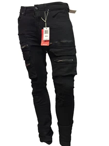 Men’s Bleeker Bleeker Straight Fit Jeans Jet Black Denim (typhoon) Skinny D610 - Picture 1 of 10
