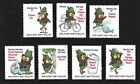 Sept (7) timbres-poste du service des forêts du département américain de l'Agriculture - hibou