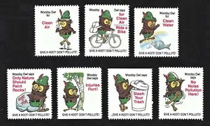 Seven (7) U.S. Department of Agriculture Forest Service Poster Stamps - Owl - Picture 1 of 9