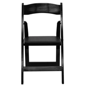 Flash Furniture Folding Chair 30.5" H, Wood Frame, Vinyl Seat 4-Pack In Black - Picture 1 of 6