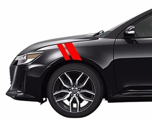 Fender Hash Bar vinyl RACING STRIPES Sport 2"&3" Decals (Fits Scion TC & FRS) - Picture 1 of 25