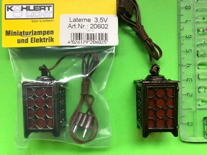 Krippenzubehör Krippen-/Stalllaterne Butzenscheiben - 3,5 V - rote Beleuchtung - Bild 1 von 1