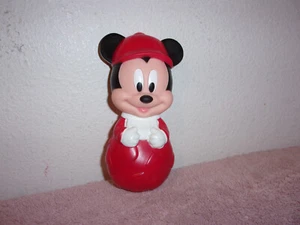 VINTAGE 1991 DISNEY/ MATTELL MICKEY MOUSE 5" RED RUBBER SQUEAK TOY - Picture 1 of 6