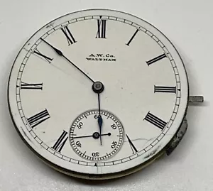 AW & CO WALTHAM POCKET WATCH MOVEMENT 8s 11 Jewels Circa 1881-1882 Runs - Picture 1 of 16