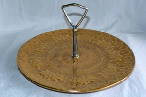 Stangl Pottery Granada Gold Tidbit/Serving Tray-10 1/8" Upraised Design #5151 - Picture 1 of 3