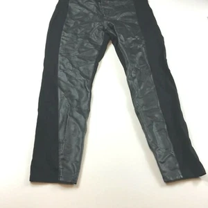 Cropped Pants Womens Black Stretch Flat Front Straight Leg Size 14 - Picture 1 of 7