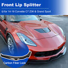 For 2014-2019 Corvette C7 Stage 2 Front Bumper Lip Splitter Carbon Fiber Look