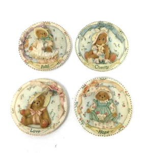 Cherished Teddies Priscilla Hillman Vintage Wall Placks Set of 4 Porcelain Art - Picture 1 of 9
