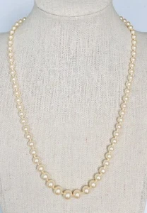Vintage MONET Signed Faux Pearl Beaded Necklace 18.5'' - Picture 1 of 4