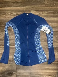 Top tuta bagnata Rip Curl donna piccolo full zip blu nuovo con etichetta #WW - Foto 1 di 4