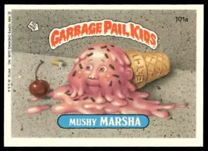 1986 Topps Garbage Pail Kids Serie 3 #101a Mushy Marsha con derechos de autor casi nuevo+ - Imagen 1 de 2