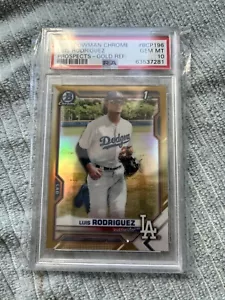 2021 GOLD REFRACTOR /50 Bowman Chrome Luis Rodriguez PSA 10 Pop 2 1st Dodgers - Picture 1 of 2
