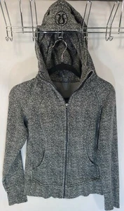 Lululemon 4 Scuba Hoodie Salt Alpine Heathered Marled Black White Hole Full Zip - Picture 1 of 11