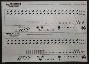 Saturnine 2x Salamanders Legion Transfer Sheet Horus Heresy Warhammer Marines - Picture 1 of 1