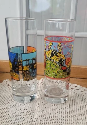 Set of 2 Vincent Van Gogh Spirits Highball Glasses, Vintage Collectible Barware - Image 1 of 4